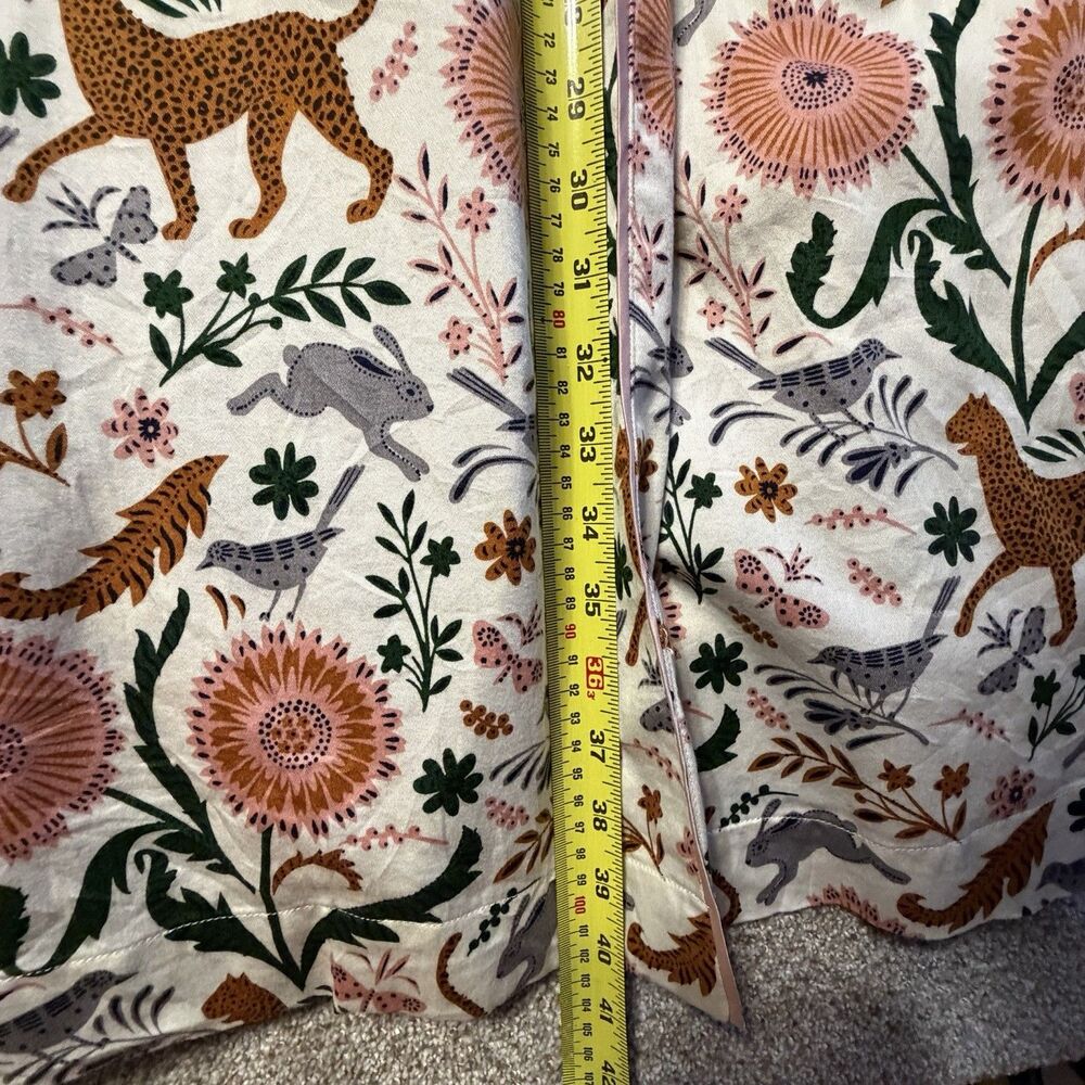 Boden Cotton Dressing Gown Robe L Large Leopard Sunflower Whimsical Cottagecore - Picture 5 of 10